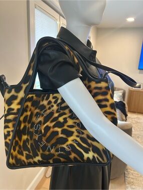Stella McCartney Leopard Print Logo Tote Bag